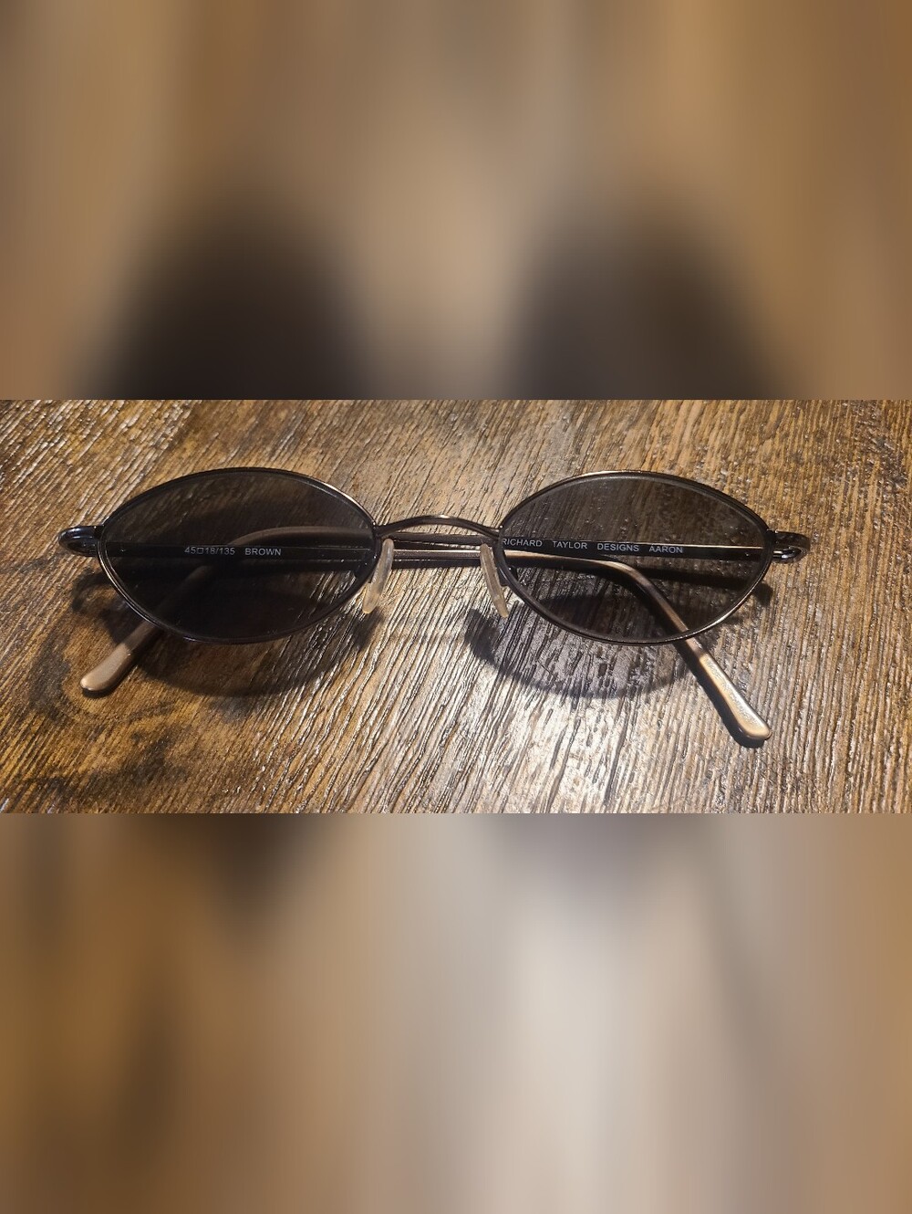 Vtg Richard Taylor "Aaron" Frames - Brown Oval 45-18-135 (Rx Lenses Installed)